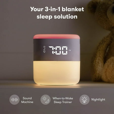 Frida Baby 3-in-1 Bluetooth White Noise Sound Machine, Gentle Sunrise Sleep Trainer Nightlight, and Alarm Clock for Nursery or Kid's Bedroom