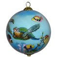 thumbnail image 2 of Green Sea Turtles and Tropical Fish Collectible Hand Painted Glass Ornament with Gift Box, 2 of 4