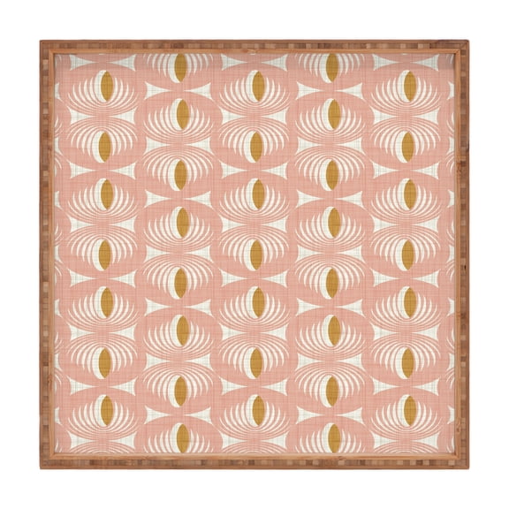 Society6 Heather Dutton Oculus Pink Large Square Bamboo Tray