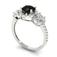 thumbnail image 2 of Clara Pucci 14K White Gold 1.46ct Onyx Three-Stone Ring for Women, 2 of 8