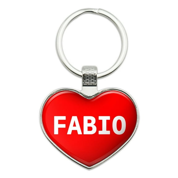 Fabio I Love Name Heart Metal Key Chain