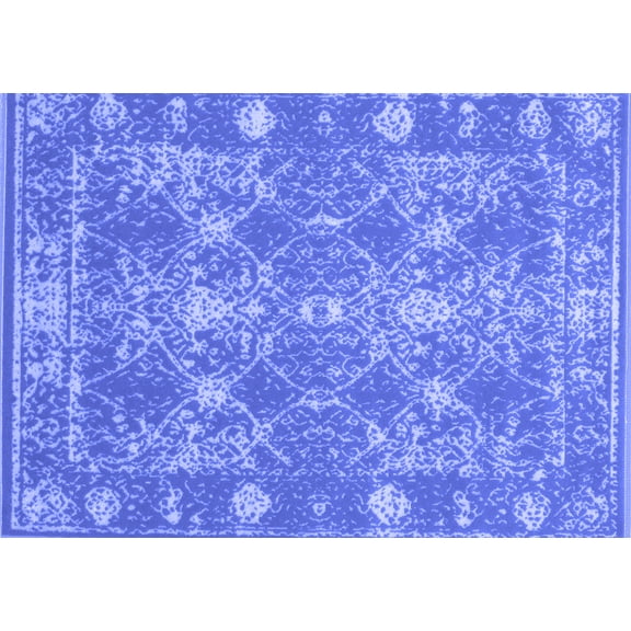 Ahgly Company Indoor Rectangle Persian Blue Bohemian Area Rugs, 5' x 7'