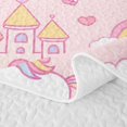thumbnail image 5 of Manfei Cartoon Unicorn Twin Quilt Set 2 Pieces,Cute Princess Castle Twin Coverlet Set,1 Bedspread and 1 Pillowcase, 5 of 7