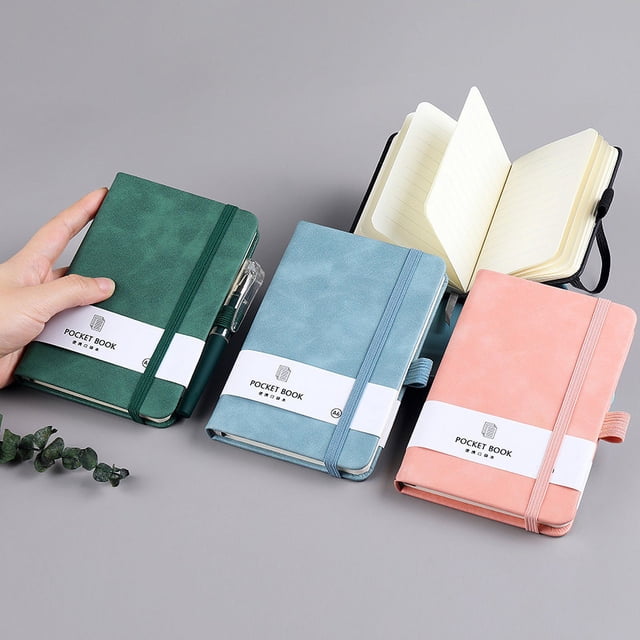 Cuaderno A7 creativo para oficina y negocios, libreta A5 con correa, cuaderno portátil con libro de notas impreso