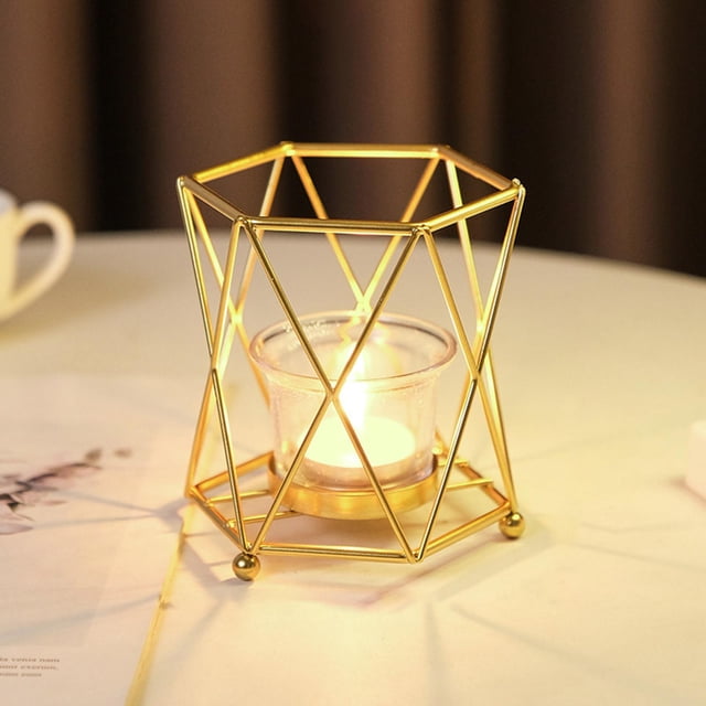 Cilindro Portas de candeliere Tealight de oración Portavasos para boda de cumpleaños salón Hogar , Oro 10x9x11cm perfecl Portavelas candelita