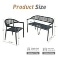 thumbnail image 2 of Vmopu Black Patio Furniture Set 3 Pieces Outdoor Rattan Chair Wicker Garden Conversation Bistro Sets for Yard,Pool or Backyard, 2 of 10