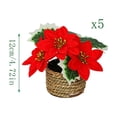 thumbnail image 3 of ShaoXinWan Christmas Decorations Indoor Outdoor, Artificial Poinsettia Potted Flower Set, Faux Floral Arrangement with Basket for Table Mantel Entry, 3 of 7