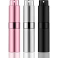 thumbnail image 1 of 8ml Perfume Travel Refillable, Portable Perfume Atomizer Refillable, Empty Mini Size Spray Bottle for Perfume&Cologne（3 PCS, Matte Black+Silver+Pink, 1 of 5