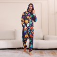 thumbnail image 5 of GYRATEDREAM Matching Family Pajamas Set for Halloween Pumpkin Holiday Costumes Long Sleeve Hooded Jumpsuit for Women/Men/Kids Family Matching Pajamas Onesies for M(Dad) Red, 5 of 8