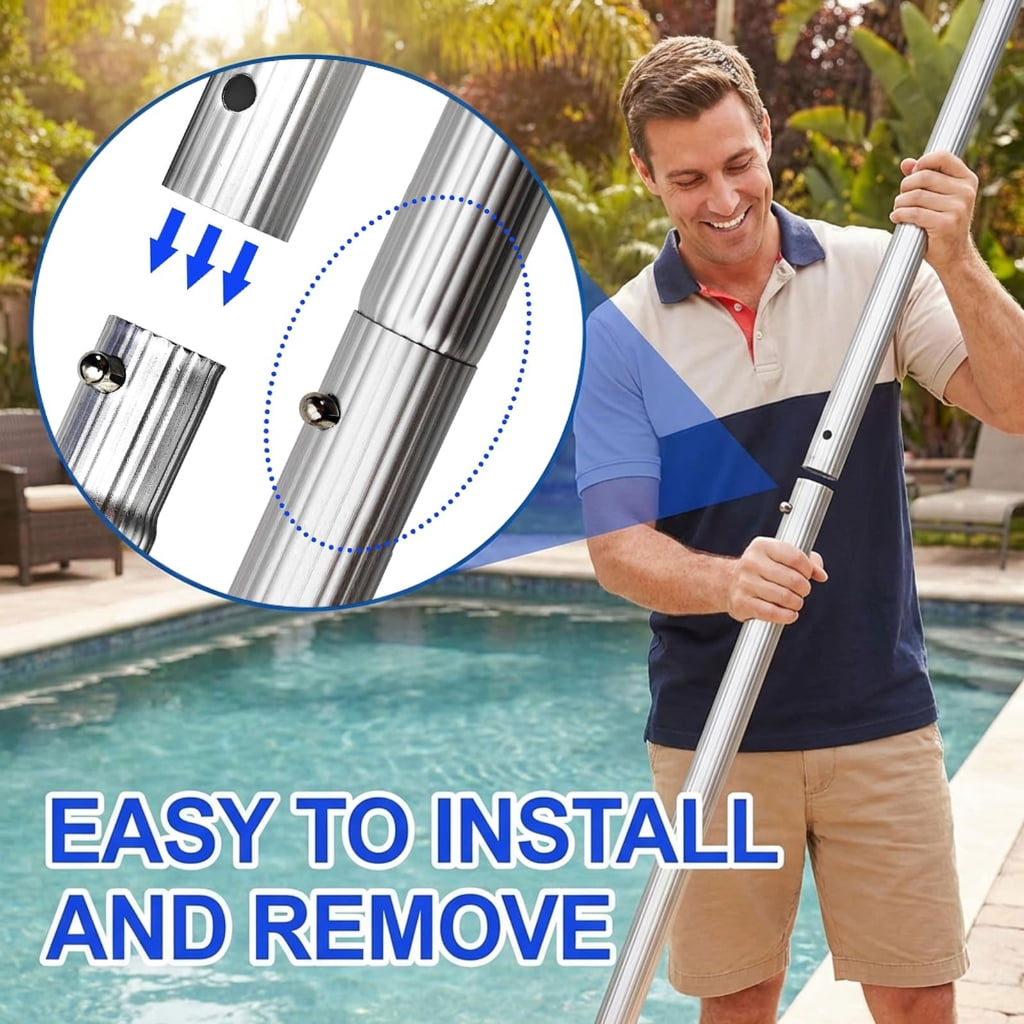 Miiottaa Extendable Robotic Pool Cleaner Hook with Swimming Pool Poles Aluminum Alloy Rod