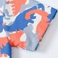 thumbnail image 6 of GYRATEDREAM Toddler Baby Boys Summer 2 Piece Outfits Kids Cartoon Graphic Print Suit Children Short Sleeve Lapel Collar Button down Shirt Tops + Elastic Waist Shorts Set for 12 Months-7 Years, 6 of 8