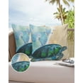 thumbnail image 6 of Pack of 2 Outdoor Pillow Covers, Beach Turtle Shell Starfish Ocean Nautical Waterproof Square Throw Pillowcase Cushion Decorative Pillow Covers for Couch Patio Tent, 18x18 in, 6 of 6
