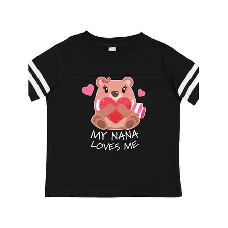 

Inktastic My Nana Loves me- bear and hearts Gift Toddler Boy or Toddler Girl T-Shirt