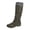 Green, variant on Retro Knee High Boots for Women Knitted Cuff Side Zipper Buckle Strap Tall Booties Jeans Music Concerts Fall Winter Fashion Casual Shoes Size 6‑9.5