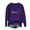 Purple, variant on Tnhcen Women's Valentine's Day Sweatshirt Love Graphic Print Long Sleeve Elastic Cuff Crewneck 100% Polyester Casual Top XS - XL