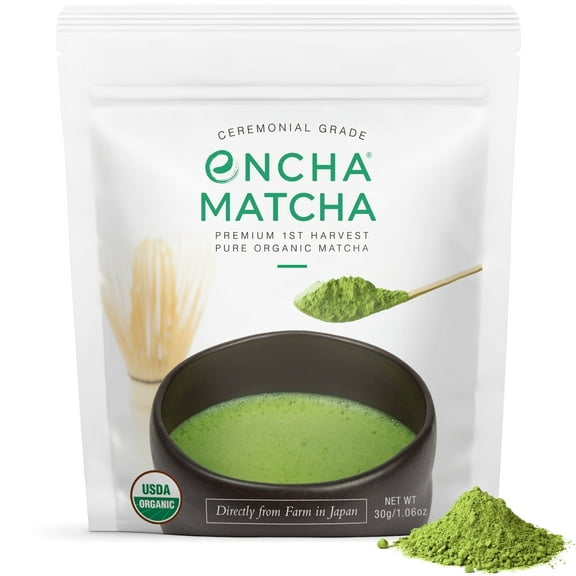 Encha Ceremonial Grade Organic First Harvest, Matcha Green Tea - Uji, Japan (30g/1.06oz)