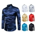 thumbnail image 2 of Xingzhi Chemise Homme Manches Longues Formelle avec Col Rabattu - Bonne Coupe pour Corps Normal Lavable en Machine Chemise de Mariage Homme Satin Rouge P, 2 of 6