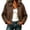 Brown, variant on Tqcoqu Women's Faux Suede Zip Up Bomber Jacket,Lapel Long Sleeve Oversized Cropped Coat with Pockets,2026 Fall Winter Trendy Clothes,Army Green Women's S-XL