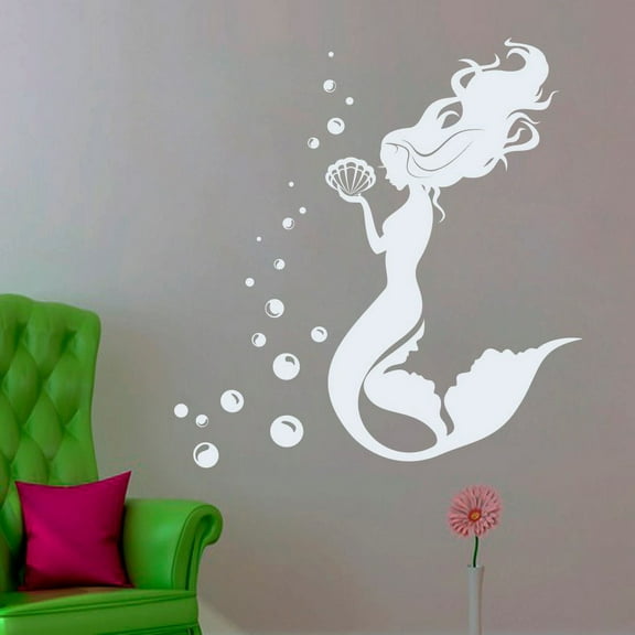 Mermaid Wall Decals Nautical Decals Bathroom Vinyl Stickers Sea Ocean Decor