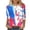 #0240-Blue, variant on Uootdi Womens Tops 3/4 Sleeve Crewneck Tropical Floral Print Soft Comfy Breathable Casual Daily Weekend Shirts Gift