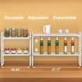 thumbnail image 3 of ZXNYH Cabinet Organizer Shelf Expandable Cabinet Spice Rack Stackable Shelves Adjustable Storage Shelf for Kitchen Pantry Countertop Cupboards Bathroom,White,8.07",2 Packs, 3 of 8