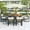 Beige, variant on 7 Pieces Outdoor Dining Set Patio Dining Table and Chair Set with and Removable Cushions for Patio, Backyard (Grey)