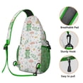 thumbnail image 2 of Cartoon Frog Sling Backpack, Green Frog Print Crossbody Bag, Nature Forest Flower and Plant Pattern for Travel and Daily Commuting, 2 of 2