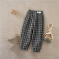 thumbnail image 6 of Diufon Toddler Boys Girls Warm Pants Fall Winter Plaid Printed Cotton Thickened Cropped Pant Trousers with Pockets, 6 of 7