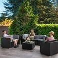 thumbnail image 4 of CorLiving Parksville 7-Piece Resin Wicker Rattan and Galvanized Steel Patio Conversation Set with Cushions, 4 of 9