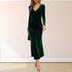 thumbnail image 1 of Vestido de manga larga para mujer Vestido de cóctel fruncido de sirena ajustado Ygjytge Verde oscuro T XL para Mujer, 1 of 5