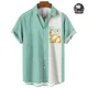 thumbnail image 3 of Camisa de hombre con estampado de flamencos, informal, con estampado 3D, con botones de solapa, para verano, estilo hawaiano, informal, tallas S a 5XL, 3 of 5