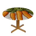 thumbnail image 3 of HAOXIT Green and Orange Tablecloth, Pattern with Leaves Sketch Illustration of , Round Table Cover for Dining Room Kitchen Decor, 3 of 8