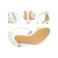 thumbnail image 2 of BLISSFUL STEP Glitter Crisscross Strap Stiletto High Heels Sandals for Women White 6, 2 of 6