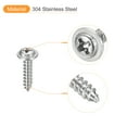 thumbnail image 4 of ST3.5x16x7.5mm Phillips Pan Head Self-tapping Screw with Washer, 100pack 304 Stainless Steel Wood Screw (Silver), 4 of 6