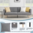 thumbnail image 4 of Futon Linen Sofa Bed, 79 Inch Sofa Couch, Love Seat, Modern Fabric Futon Sofa, Foldable Double Sofa Furniture, Sofa Bed for Living Room, Bedroom, Dormitory, Apartment (Linen, Dark Gray), 4 of 6