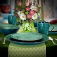 thumbnail image 2 of Elama Sea Foam Mozaic 16 Piece Round Stoneware Dinnerware Set in Sea Green, 2 of 9