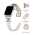 thumbnail image 4 of Wearlizer Leather Band Compatible with Apple Watch Band Women 42mm 44mm 45mm 49mm(Ultra), Dressy Leather Strap with D-Shape Metal Buckle for iWatch Bands Series 8 SE 7 6 5 4 3 2 1, 4 of 7