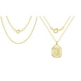 thumbnail image 7 of Adult 14KT Gold Flash Plated Initial Double Necklace Set with Simulated Diamonds, 7 of 7