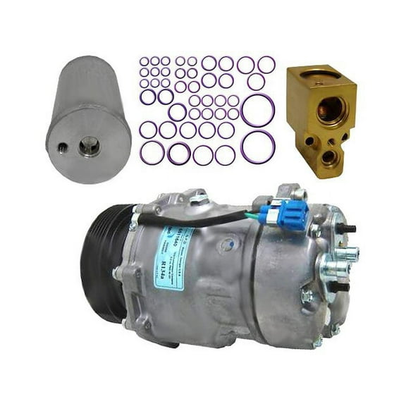 A/C Compressor Kit - with Compressor, Accumulator / Drier, Front Expansion Valve, and O-ring Seal Kit - Compatible with 1998 - 2005 Volkswagen Beetle 1.8L 1.9L 2.0L 4-Cylinder 1999 2000 2001 2002 2003