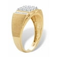 thumbnail image 2 of PalmBeach Jewelry Men's Round Diamond Rectangle Brushed Matte Grid Ring 1/2 TCW in Solid 10k Yellow Gold, 2 of 6