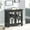 Antique Black, variant on Living Room Storage Cabinet, Antique Black Finish, Wooden With Mirror Doors Bedroom Furniture,