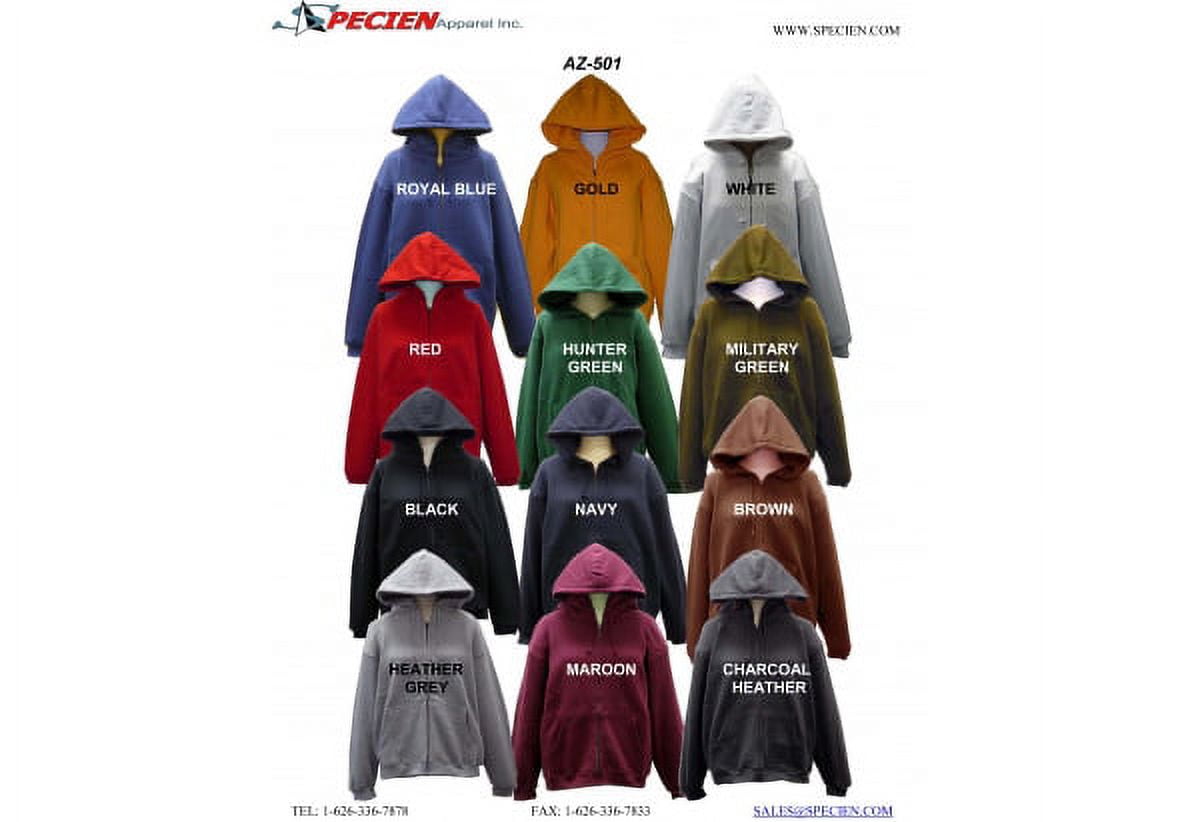 Specien Adult Hooded Full Covered Zipper Fleece Sweatshirt Jacket