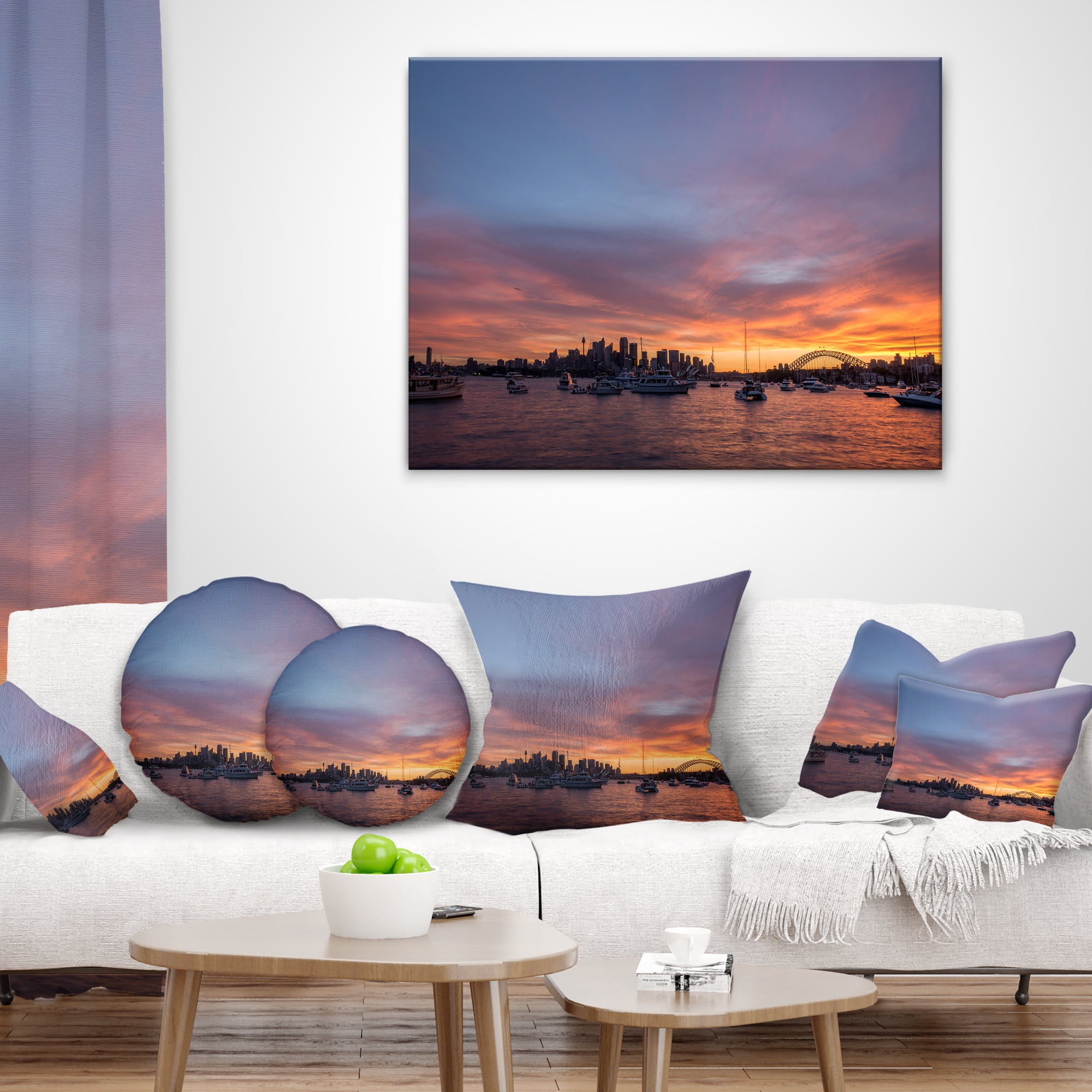 Designart 12" x 20" Multi-color Polyester Throw Pillow