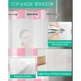 thumbnail image 4 of No Hook Shower Curtain with Snap in Liner, Spring Geometric Pink Plaid Hotel Shower Curtains for Bathroom, Washable Shower Curtain Liner Set with Mesh Top Window, 60"x72", 4 of 6