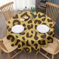 thumbnail image 3 of Yellow and Brown Of Leopard Print Round Tablecloth 60"x60",Wrinkle Wipeable Table Cloth for Kitchen Dining Room Picnic Patio Party, 3 of 6