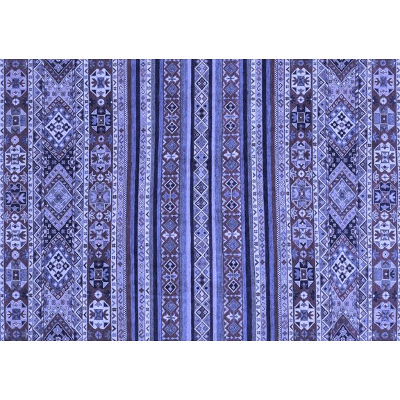 Ahgly Company Indoor Rectangle Abstract Blue Modern Area Rugs, 5' x 7'
