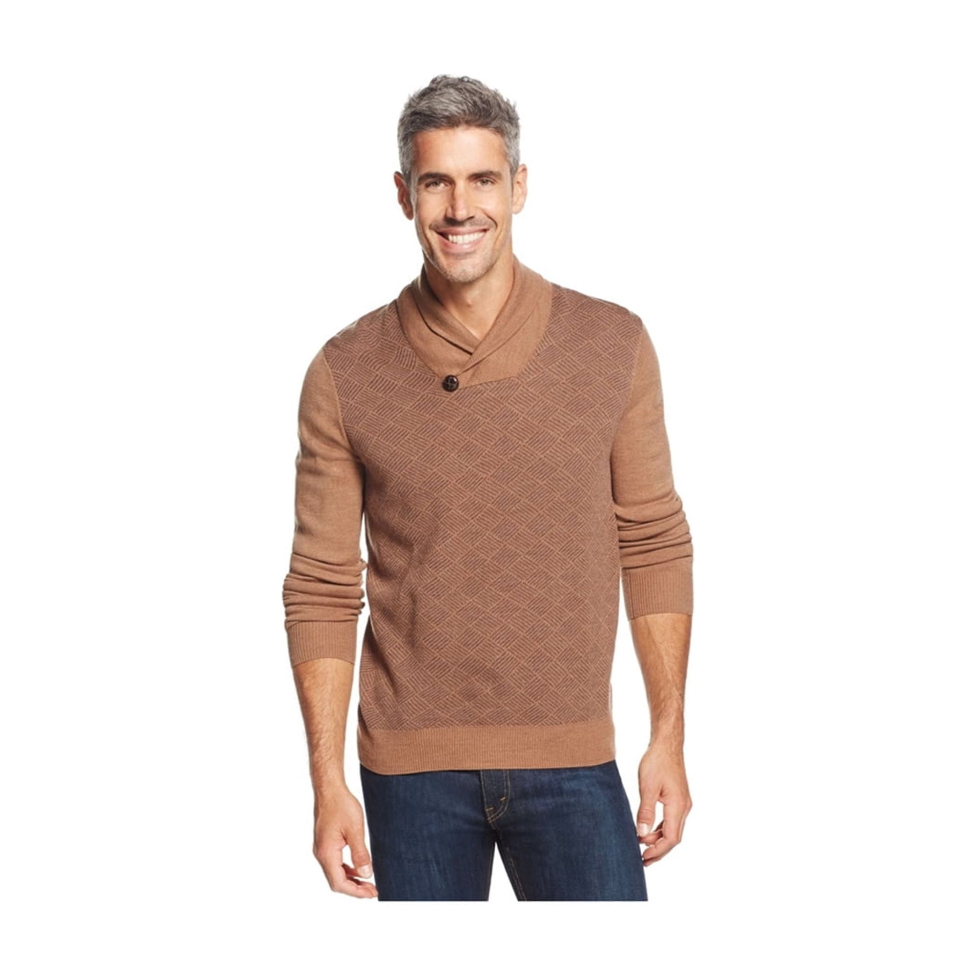 Geoffrey Beene Mens Diamond-Print Pullover Sweater, Brown, Big & Tall, XX-Large