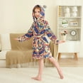thumbnail image 2 of FORMRS Niños Bathrobe Unisex Hooded Robe Soft Plush Pajamas Sleepwear, Size 10-12T, Colorful Abstract Eagle, 2 of 7