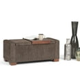 thumbnail image 3 of Simpli Home Bretton 42 inch Wide Transitional Rectangle Lift Top Storage Ottoman in Deep Umber Brown Polyester Fabric, 3 of 3
