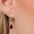thumbnail image 3 of Gem Stone King 14K White Gold Blazing Red Topaz Earrings for Women | 2.00 Cttw | Gemstone November Birthstone | Pear Shape 8X5MM, 3 of 6